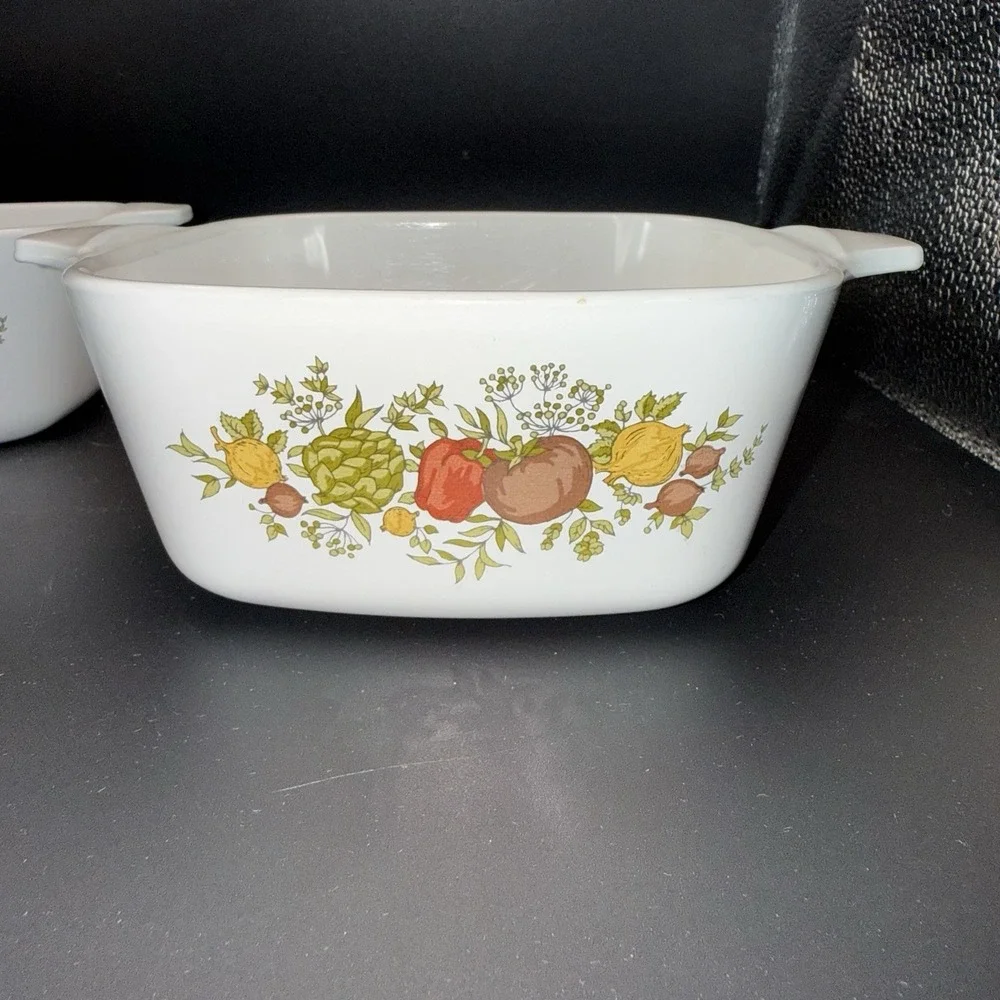 Vintage Corning Ware Spice Of Life P43-B -2 3/4 Cup Casserole Dish Set NO LIDS